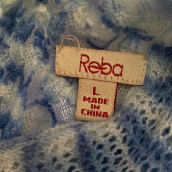 Reba Open Cardigan Ombré Tassels blue and green Large - Picture 5 of 14